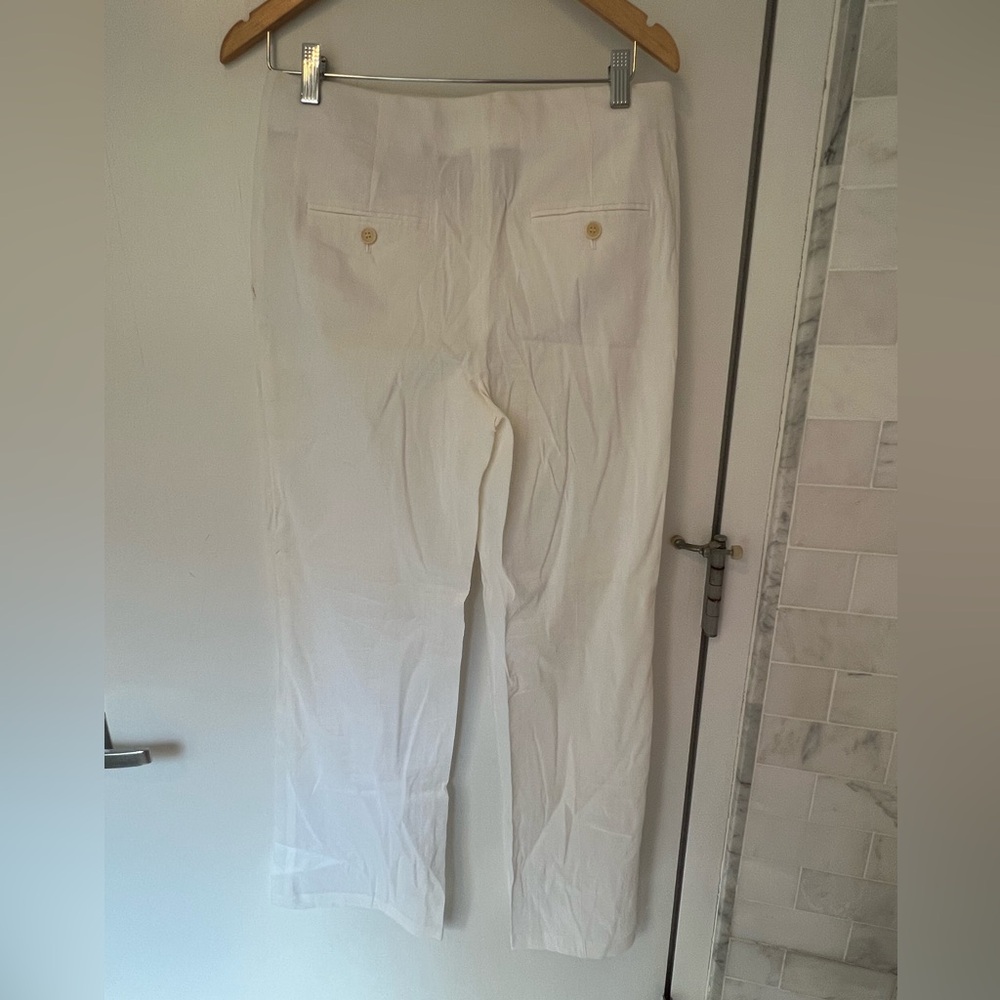 Theory Flat Front Linen Women’s Pants - Picture 3 of 6